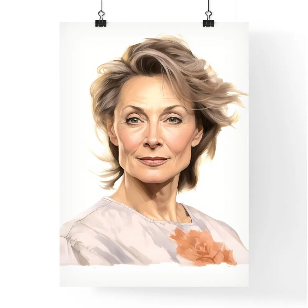 A Poster of beautiful mature woman 50 years  Poster