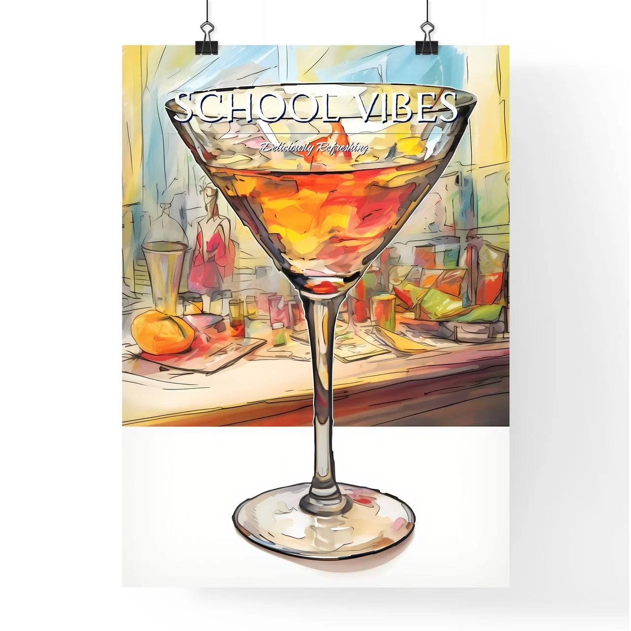 A Poster of Margarita Glass with classic mar Poster