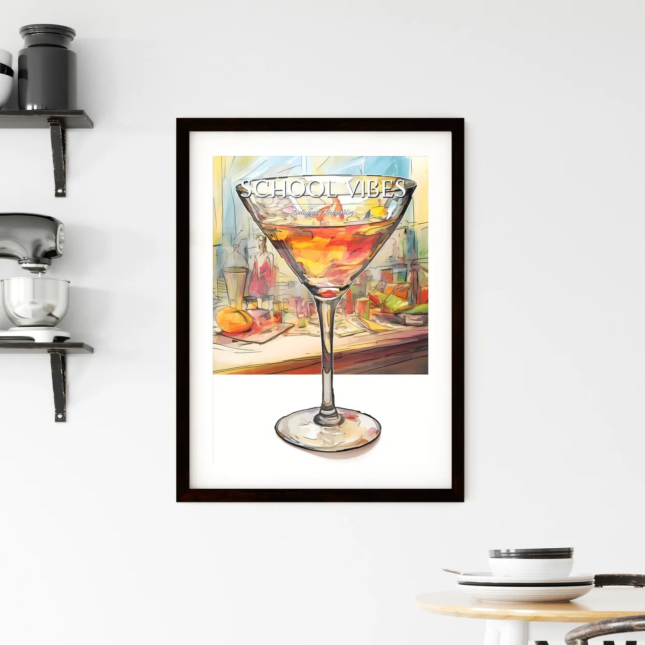 A Poster of Margarita Glass with classic mar Framed Print