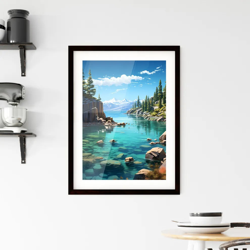 A Poster of Lake Tahoe National Park - A Lak Framed Print