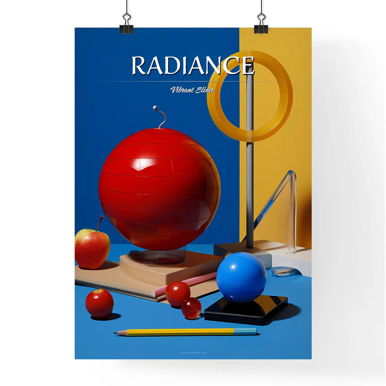 A Poster of A group of objects - A Red Spher Poster