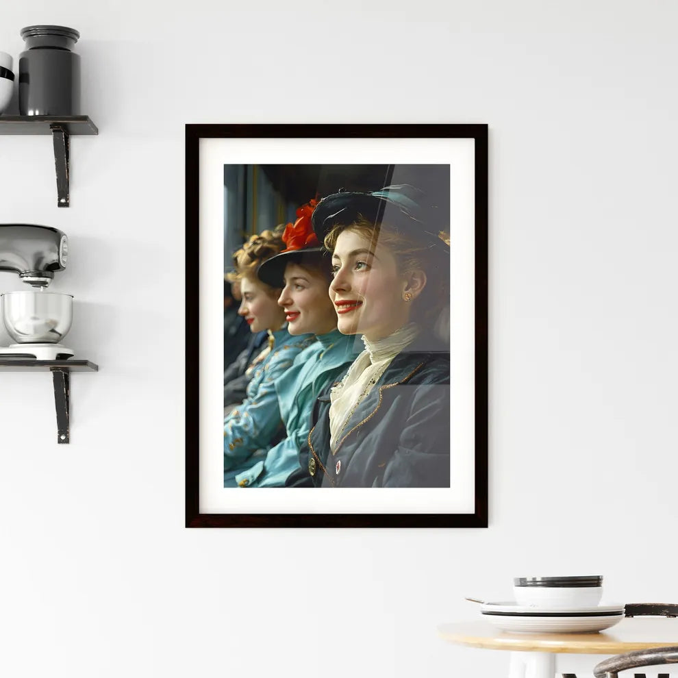 A Poster of French cancan dancers in Moulin rouge in Paris - A Group Of Women In Hats Default Title