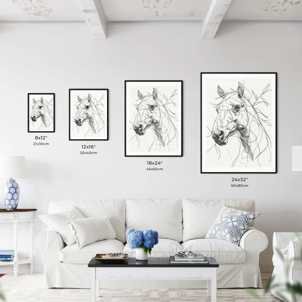 A Poster of a line art drawing of a Eagle face  Size Chart