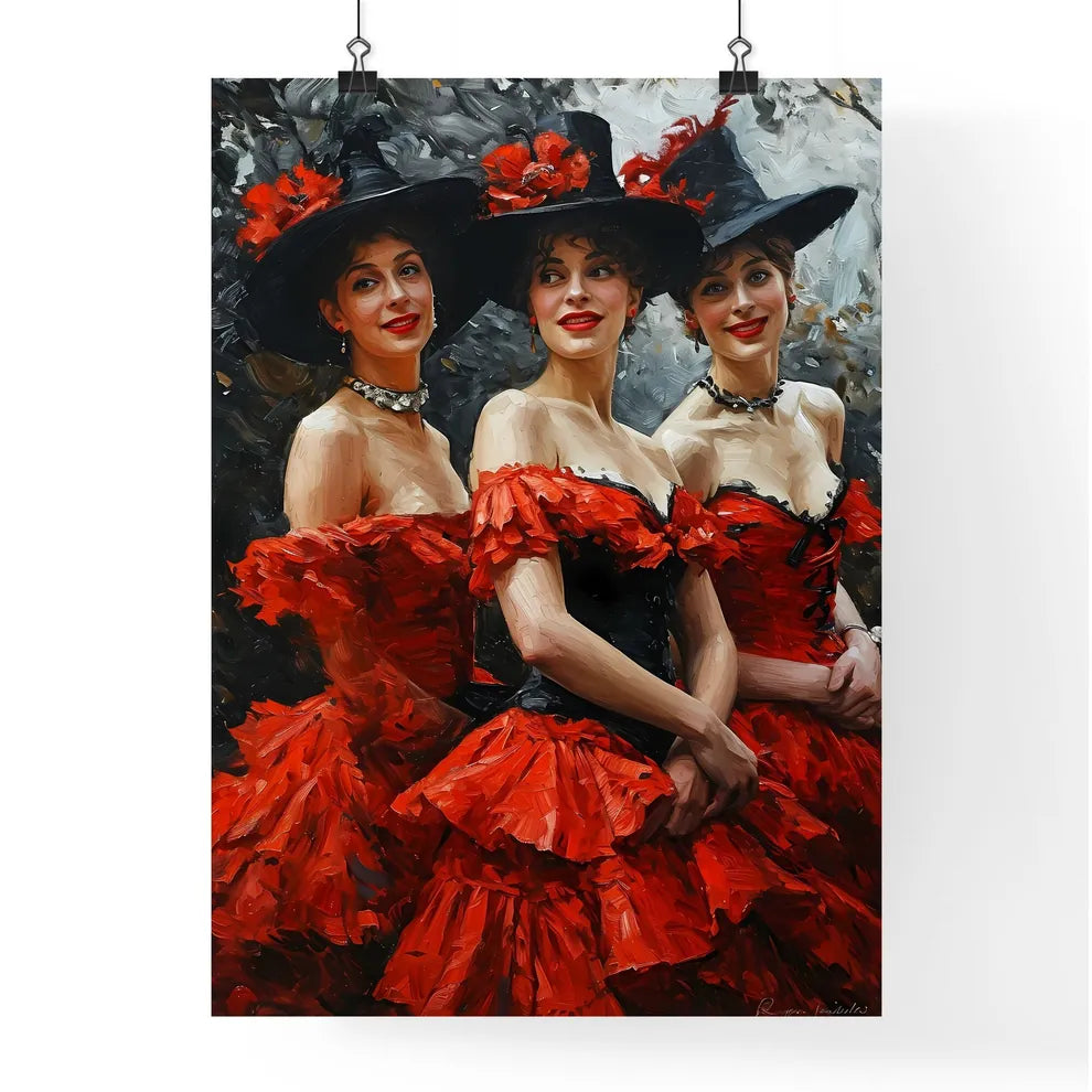 A Poster of French cancan dancers in Moulin  Poster