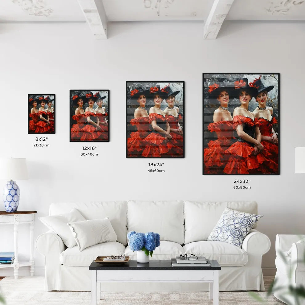 A Poster of French cancan dancers in Moulin  - Kitchen Hangings