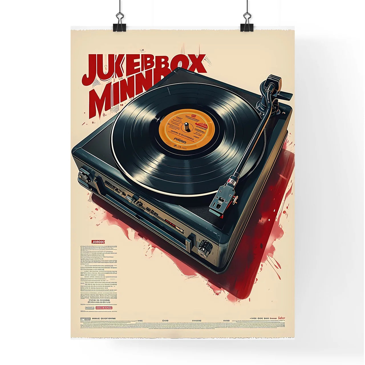 A Poster of simple music poster with the tex Poster