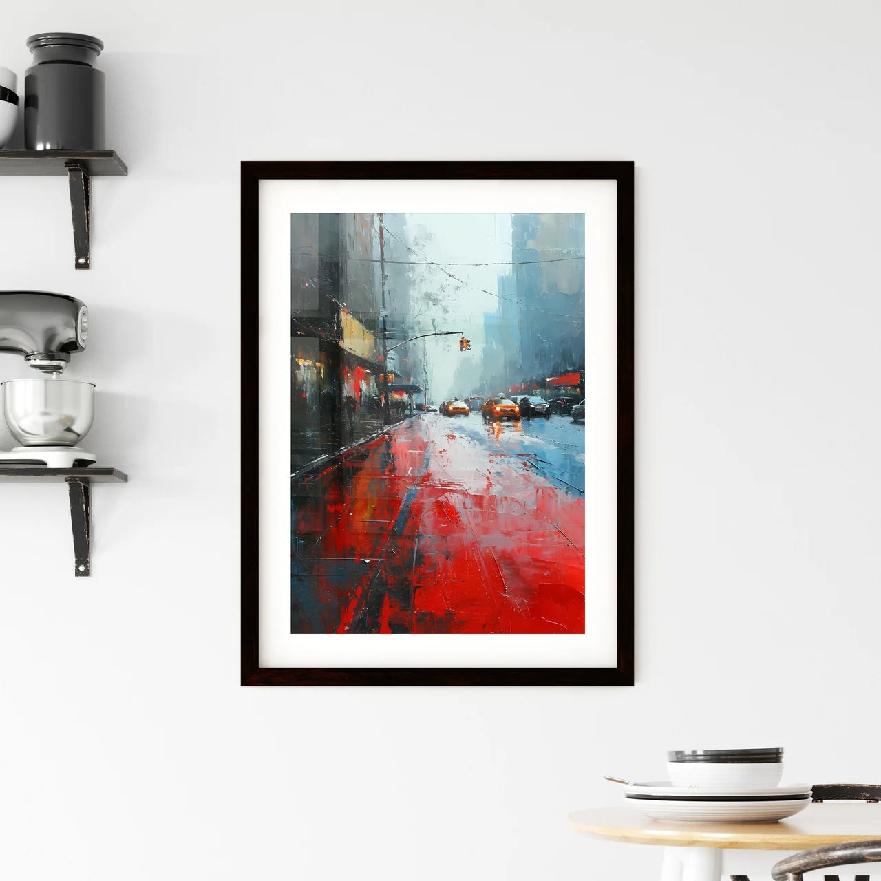 A Poster of art style ny city - A Street With Cars On It Custom Print