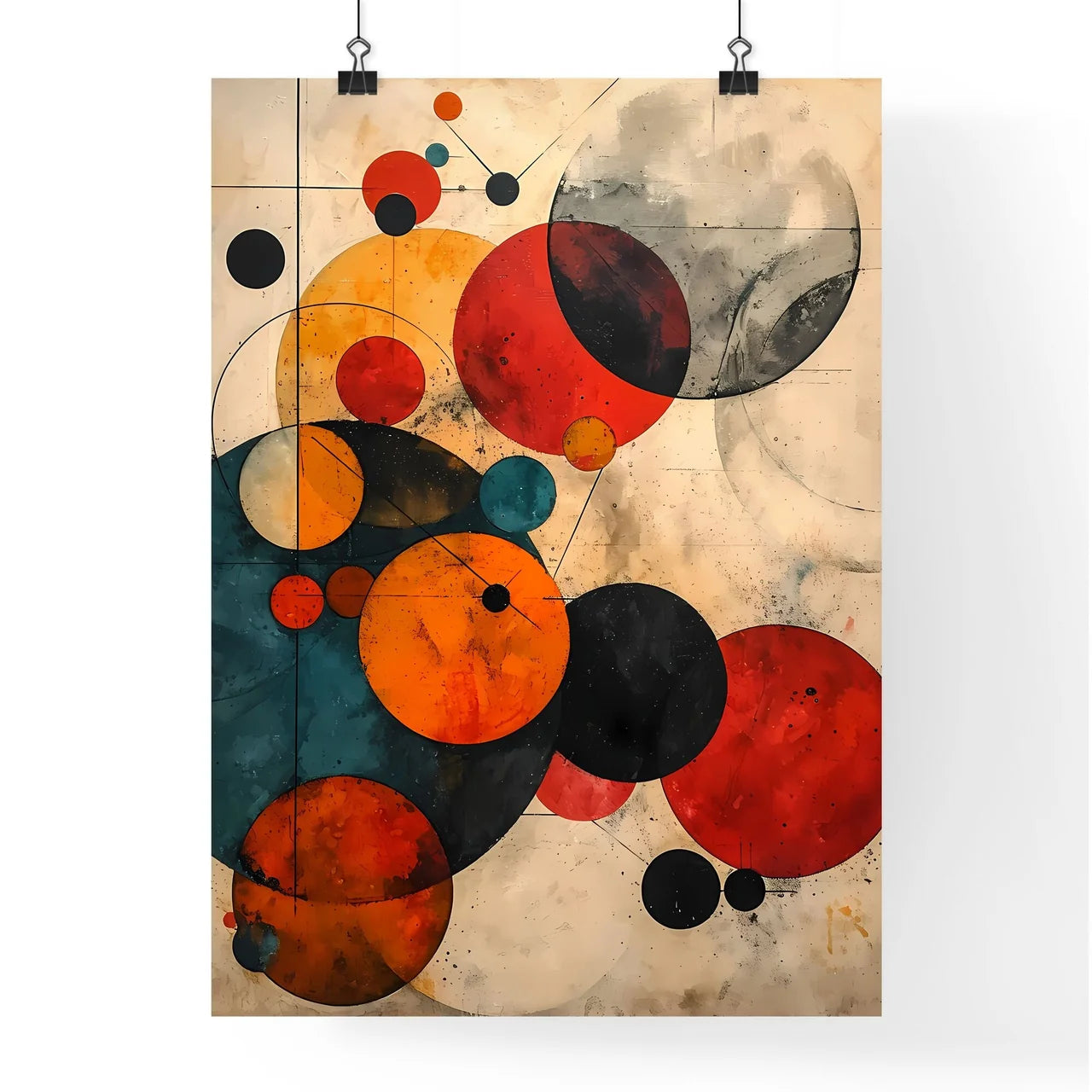 A Poster of Neutral Beige Mid Century Modern Poster