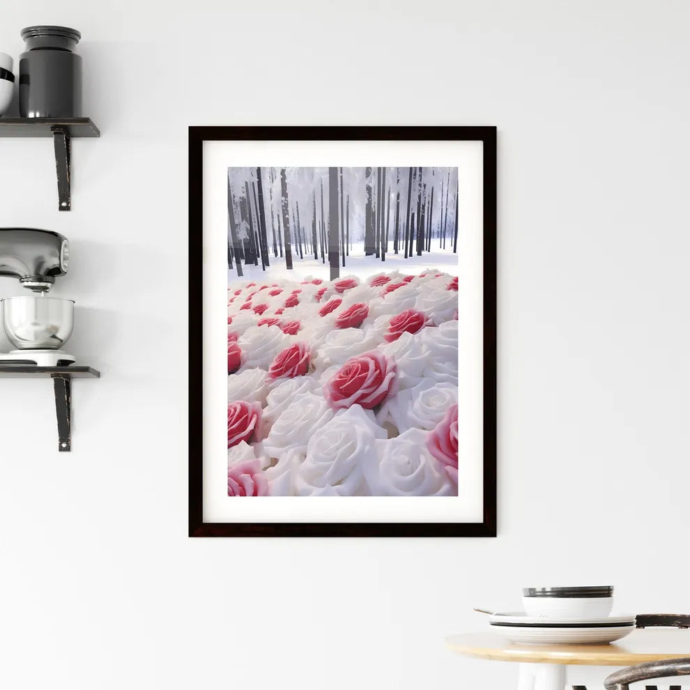 A Poster of photos of 1000 roses after heavy Framed Print
