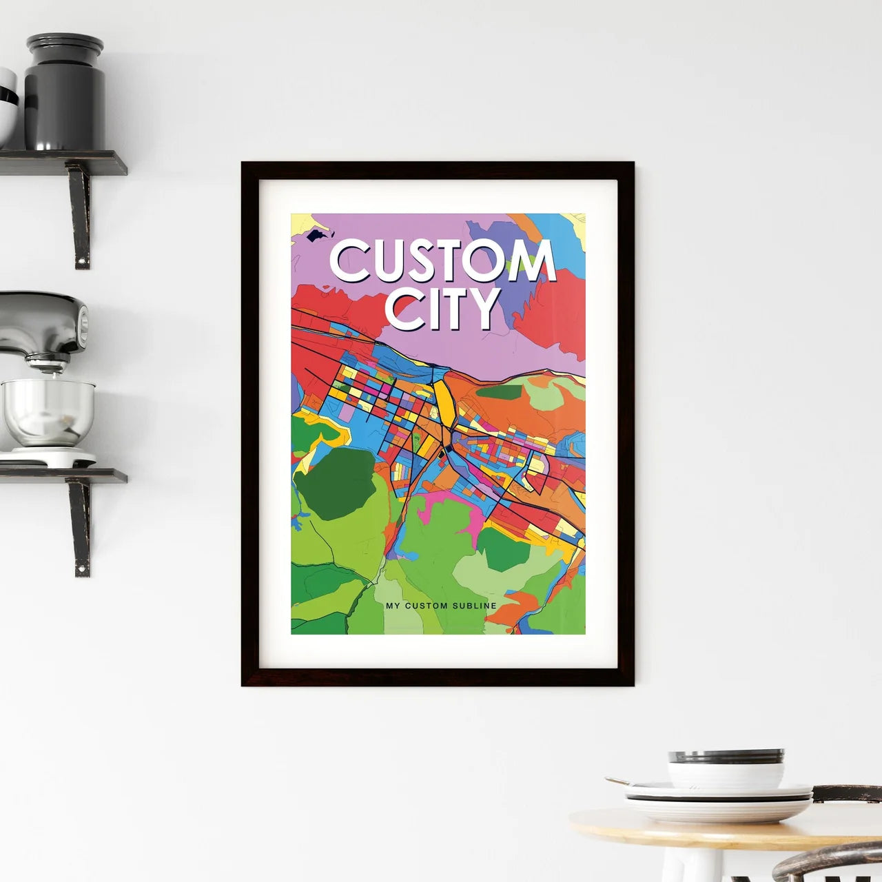 Custom VIBRANT CRAZY COLORFUL Map - Design your own map poster now!