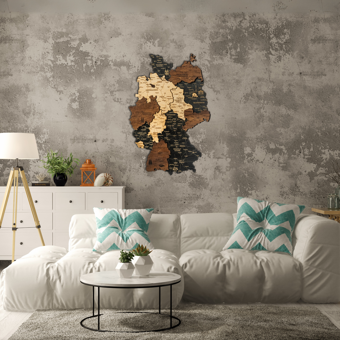 3D Germany Wooden Wall Map – Elegant Wall Art with City Names