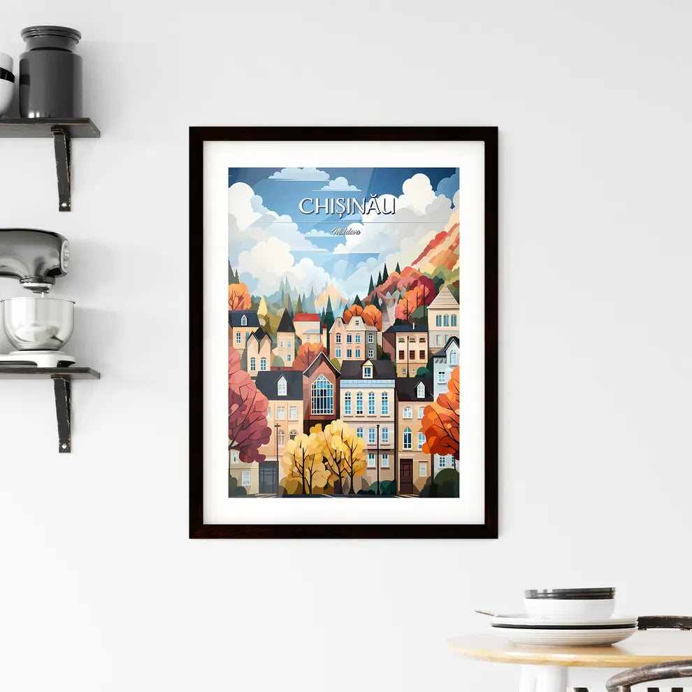 Chișinău, Moldova - Art print of a colorful landscape of a town Custom Print