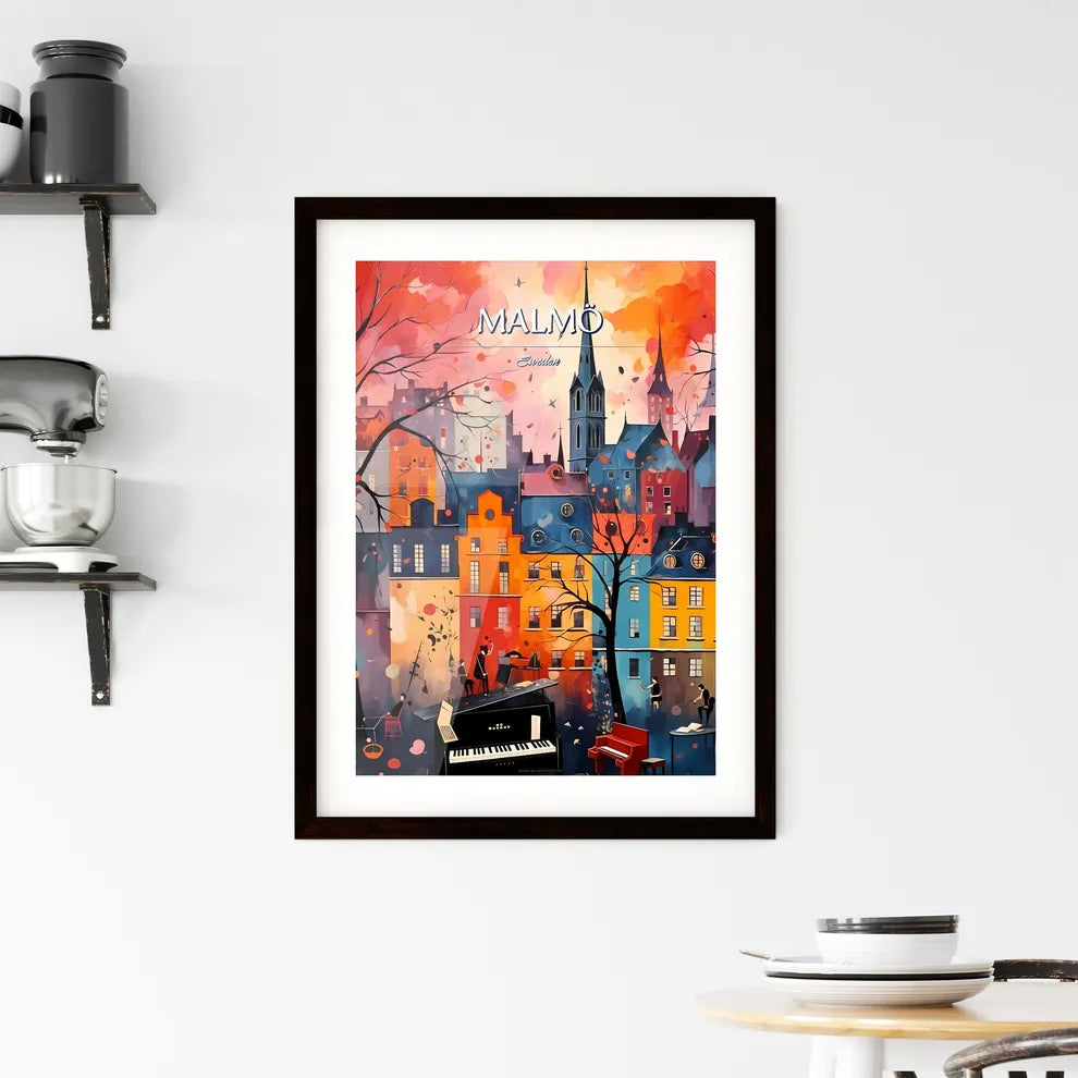 Malmö, Sweden, - Art print of a painting of a city Custom Print