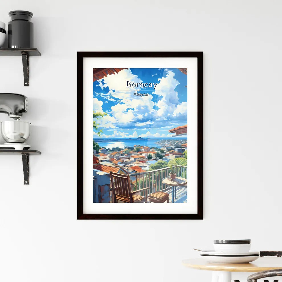 On the roofs of Boracay, Philippines - Art print of a view of a city from a balcony overlooking a body of water Custom Print