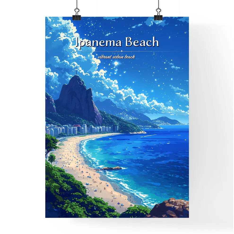 Ipanema Beach - Art print of a beach with Poster