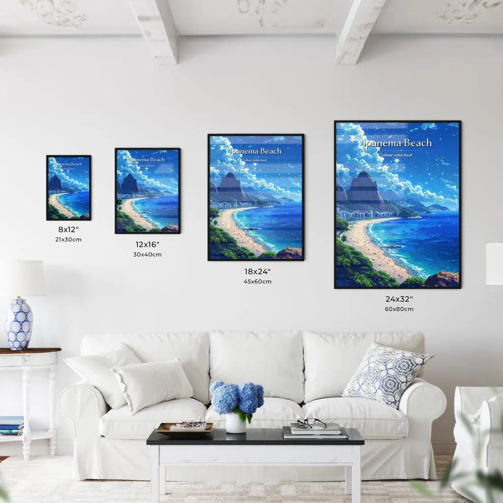 Ipanema Beach - Art print of a beach with - Kitchen Hangings