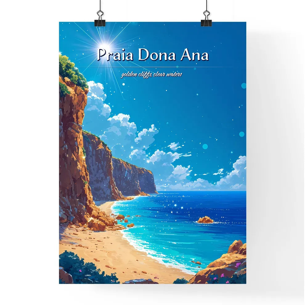 Praia Dona Ana Beach - Art print of a beach  Poster