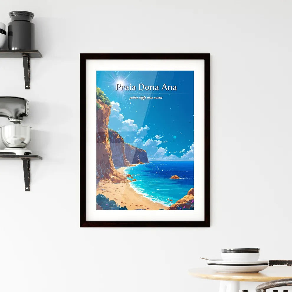 Praia Dona Ana Beach - Art print of a beach  Framed Print