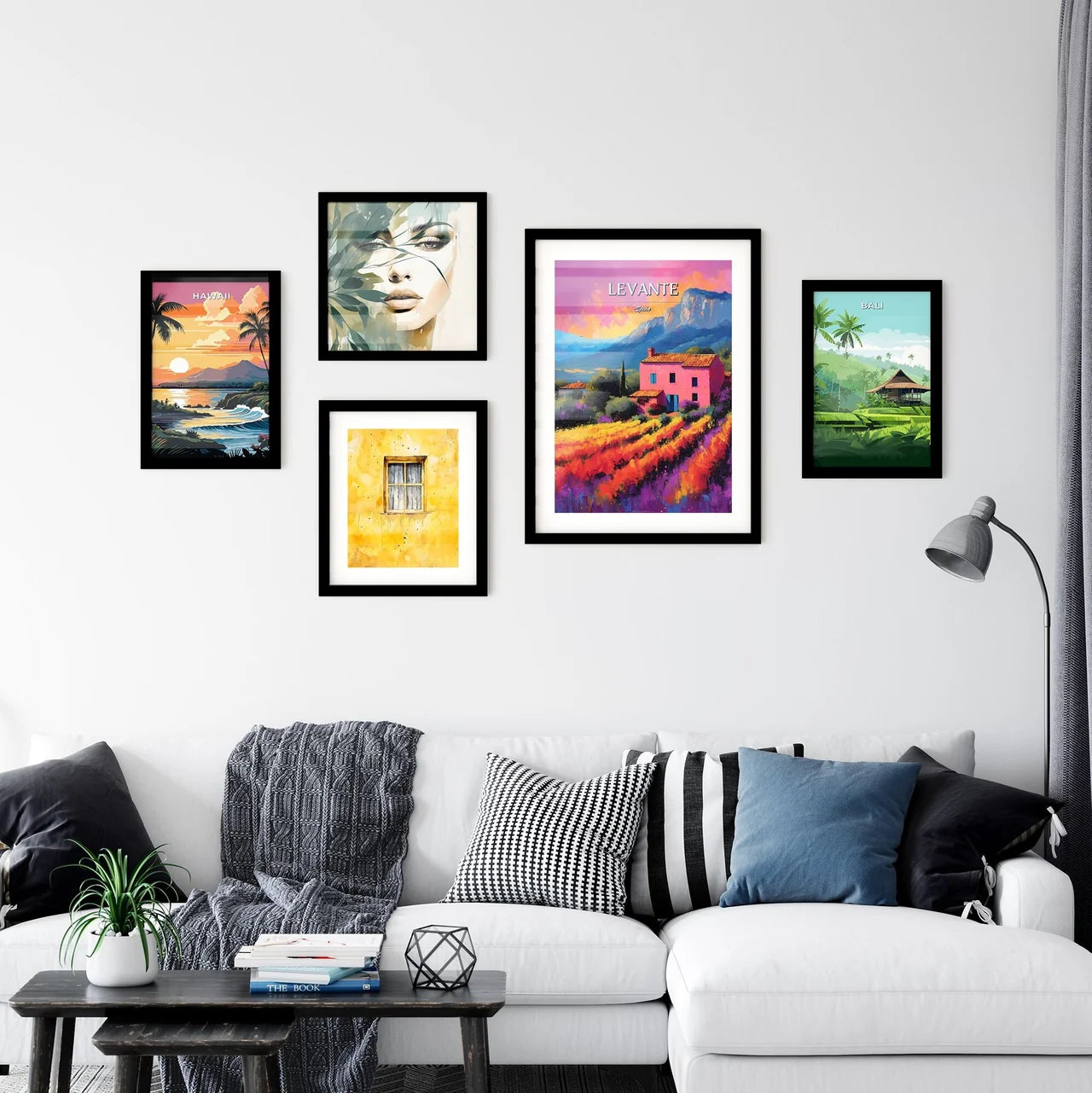 Levante, Spain - Art print of a painting of a house in a field of flowers Interior Design
