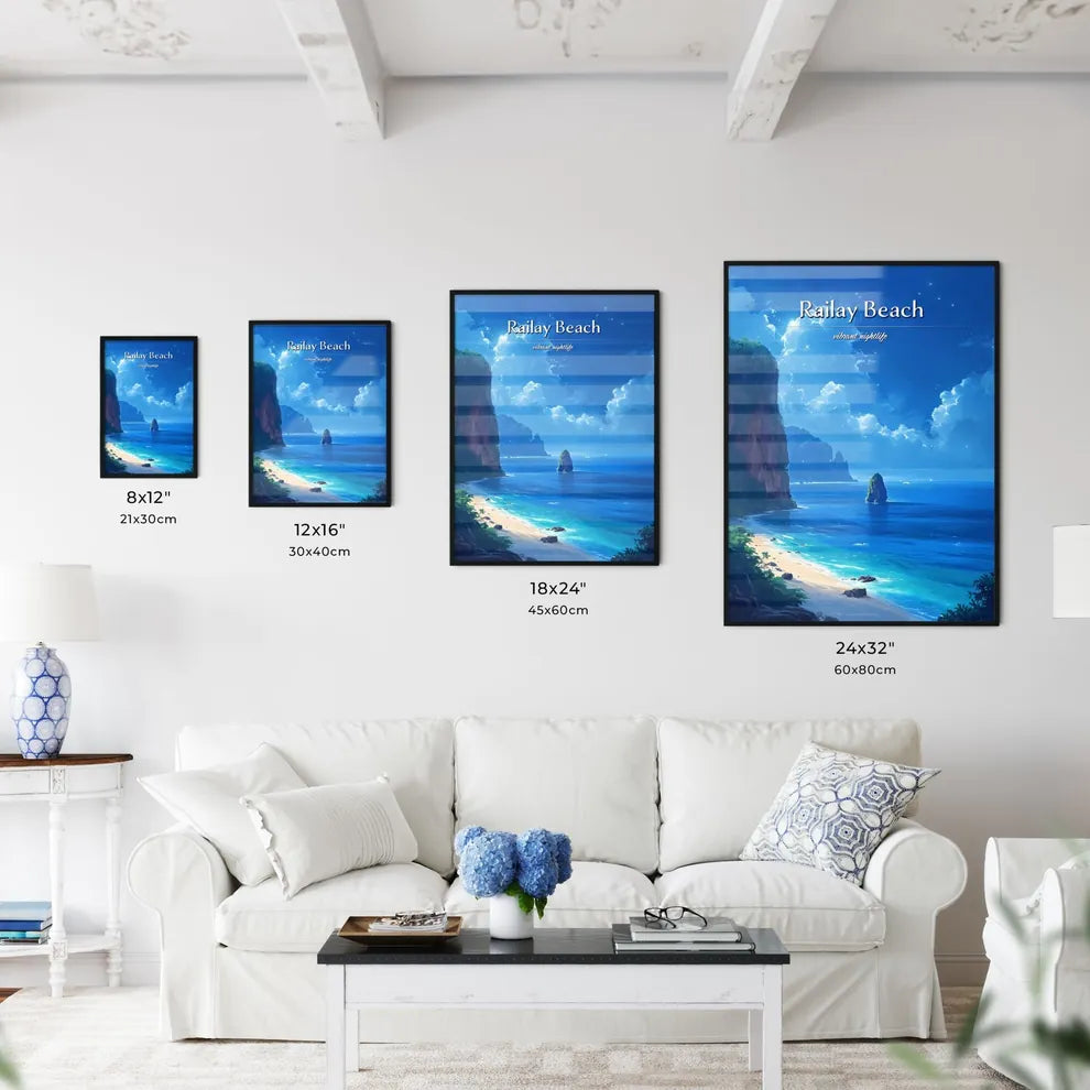 Railay Beach - Art print of a beach with - Kitchen Hangings