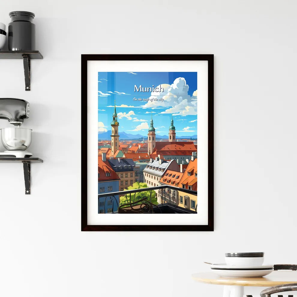 On the roofs of Munich - Art print of a rooftops of a city Custom Print