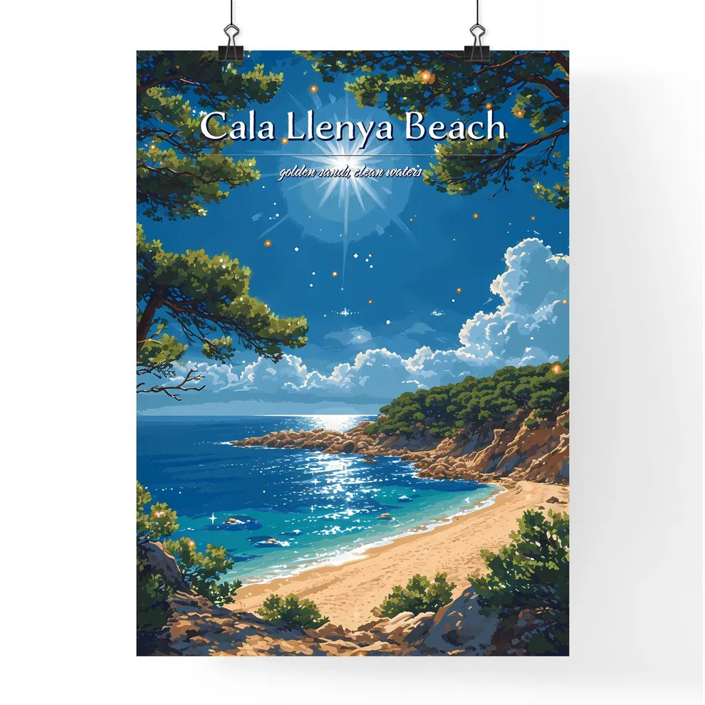 Cala Llenya Beach - Art print of a beach wit Poster
