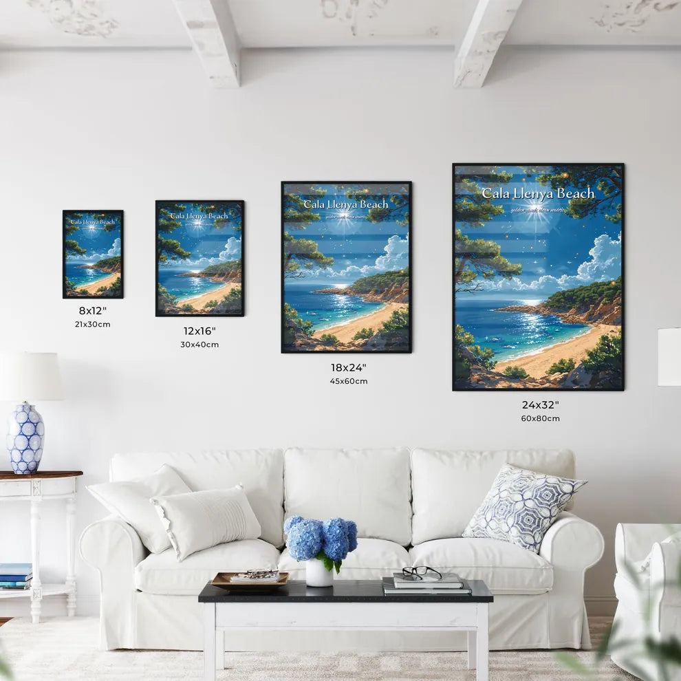 Cala Llenya Beach - Art print of a beach wit - Kitchen Hangings
