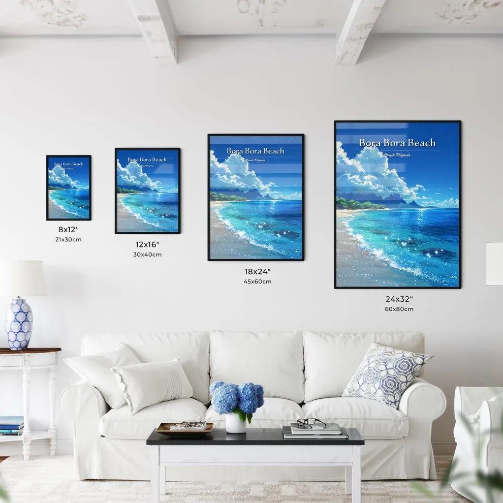 Bora Bora Beach - Art print of a beach with - Kitchen Hangings