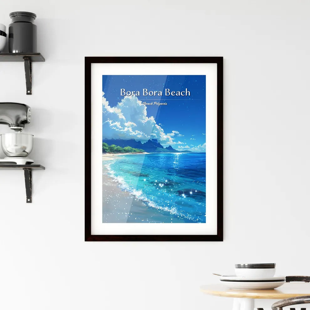 Bora Bora Beach - Art print of a beach with Framed Print