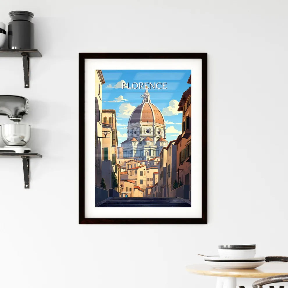 Florence, Italy - Art print of a building with a dome in the middle of a city Custom Print