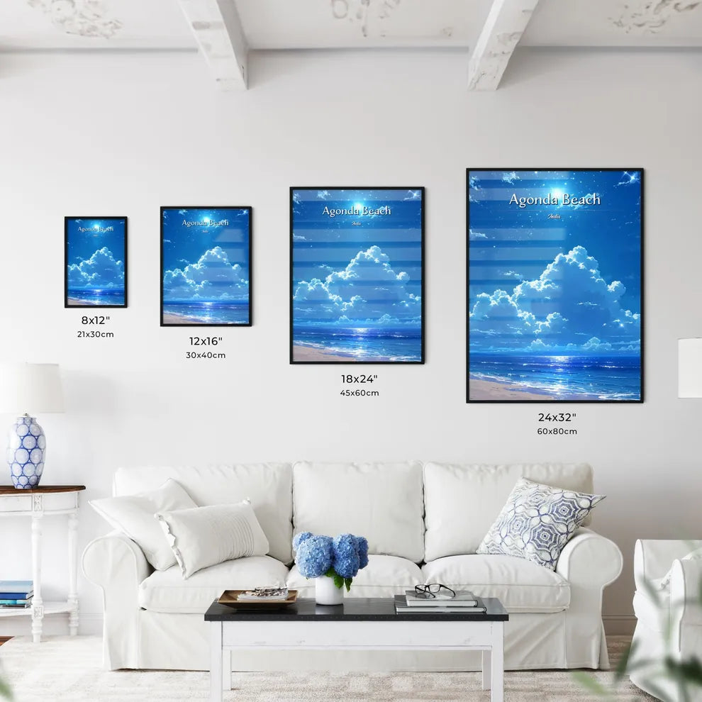 Agonda Beach - Art print of a blue sky w - Kitchen Hangings