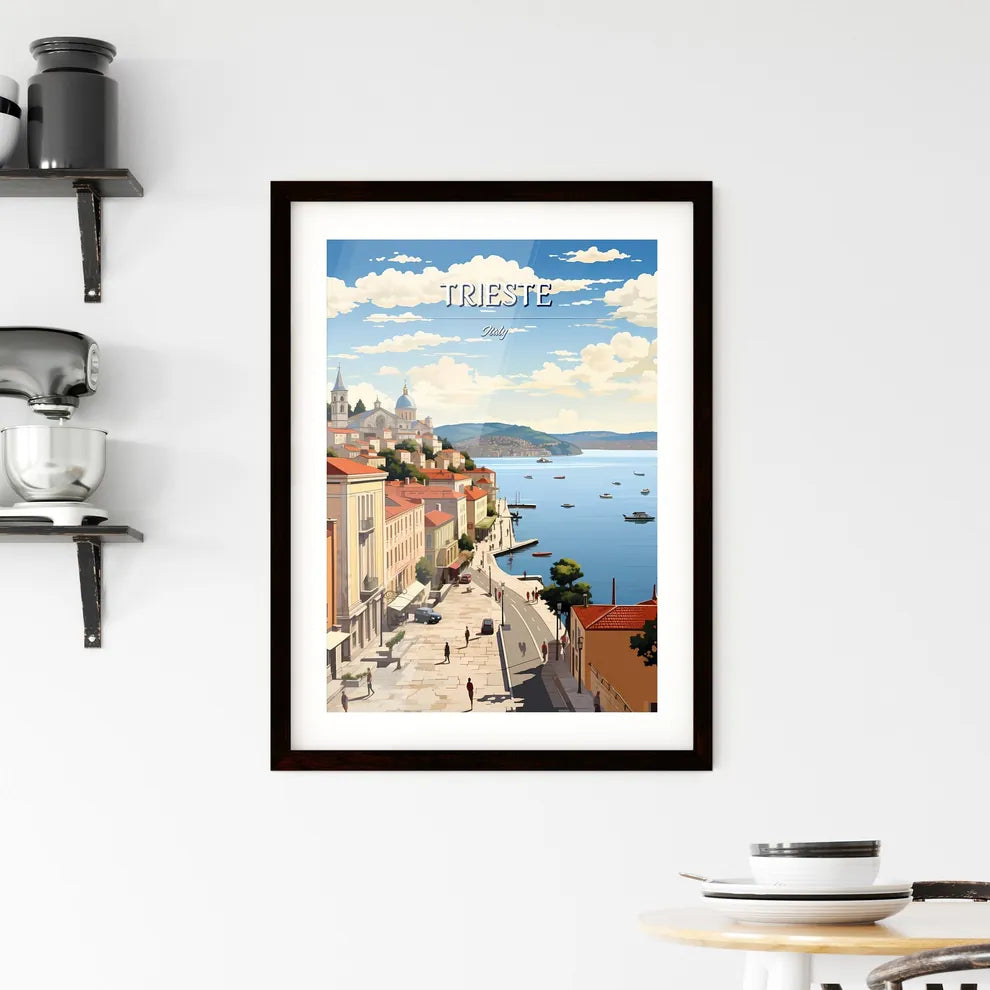 Trieste, Italy - Art print of a city by the water Custom Print