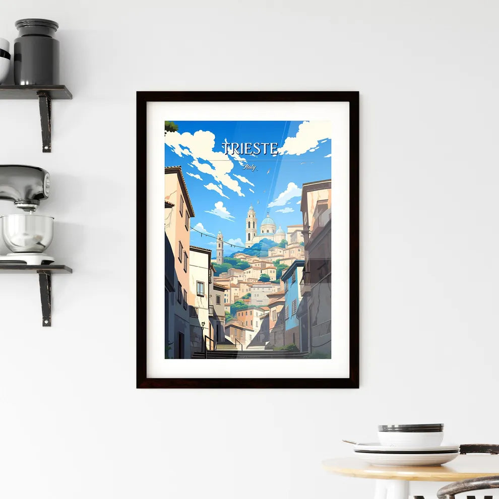 Trieste, Italy - Art print of a city with a church in the background Custom Print