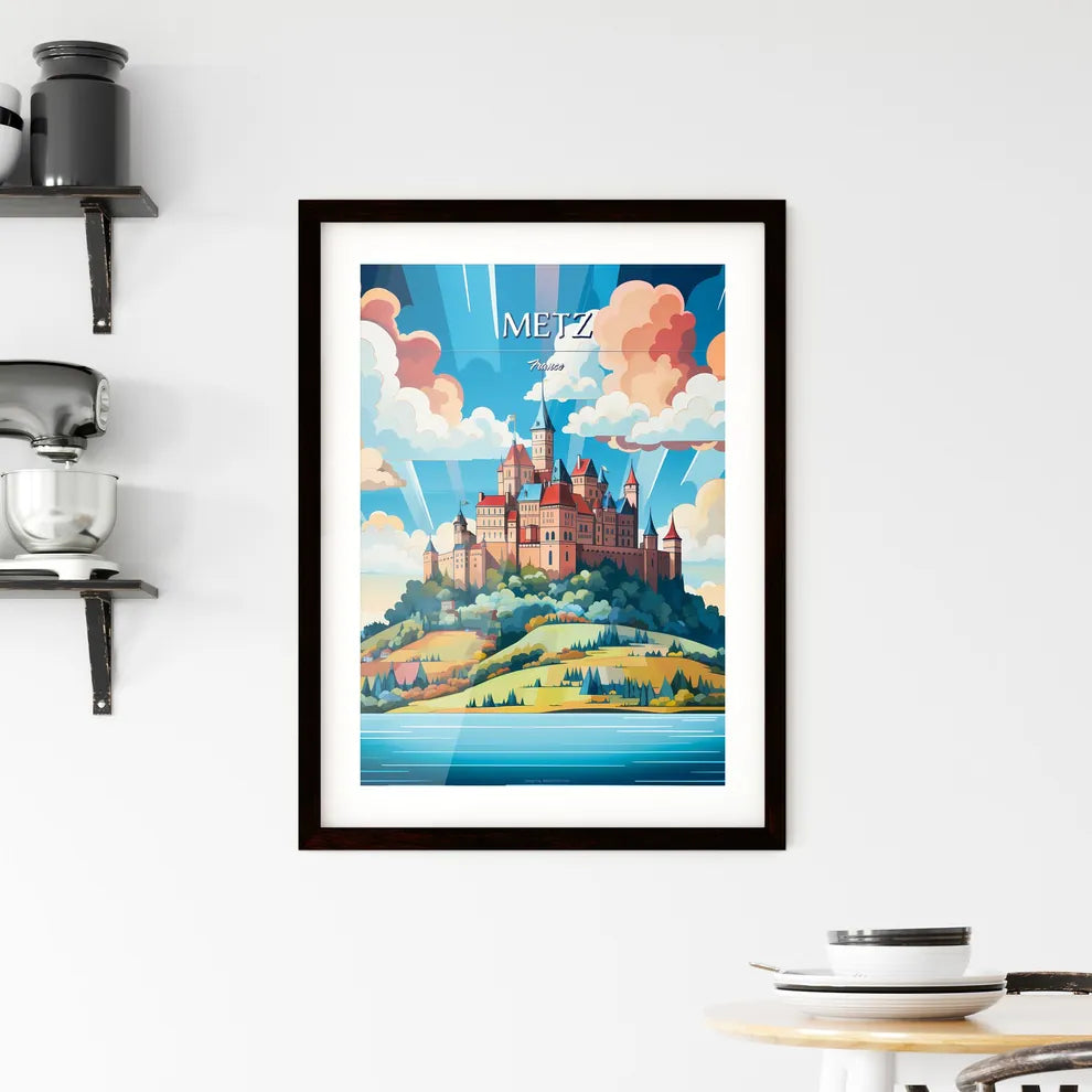 Metz, France - Art print of a castle on a hill Custom Print
