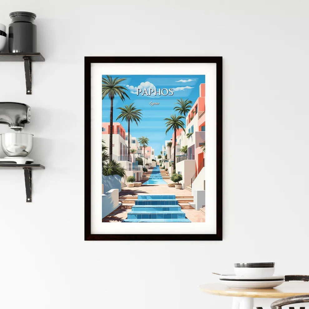 Paphos, Cyprus - Art print of a water way between buildings Custom Print