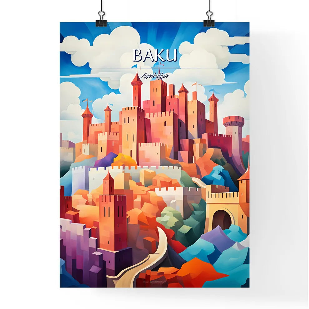 Baku, Azerbaijan - Art print of a painting of a castle Poster