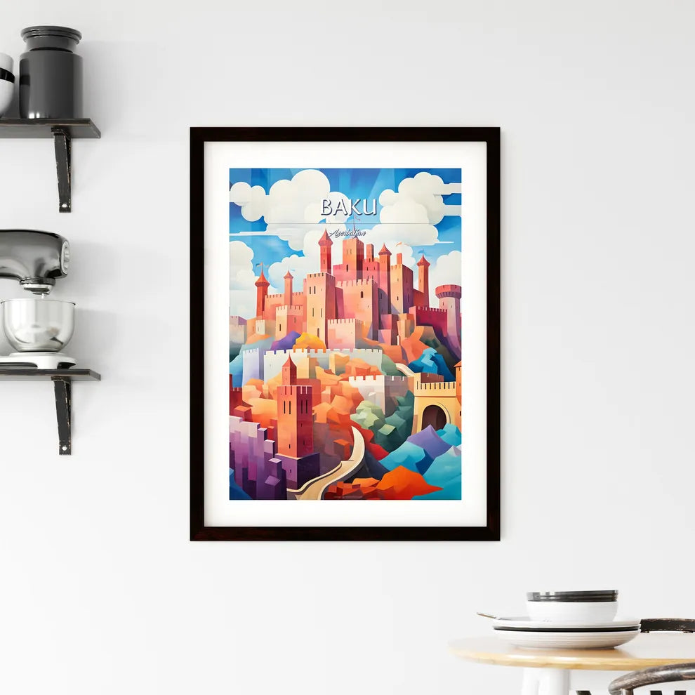 Baku, Azerbaijan - Art print of a painting of a castle Custom Print