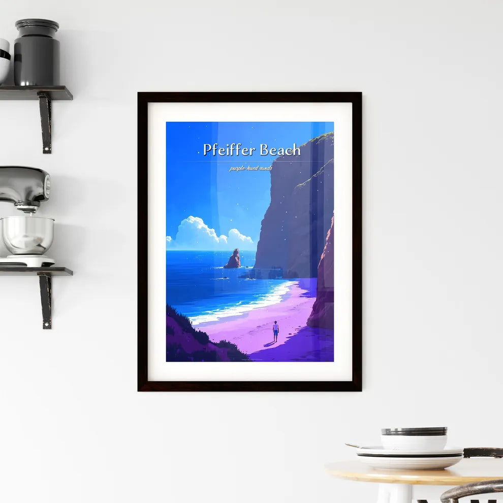 Pfeiffer Beach - Art print of a person wal Framed Print