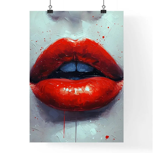 Vibrant red lips pop - Art print of a close  Poster