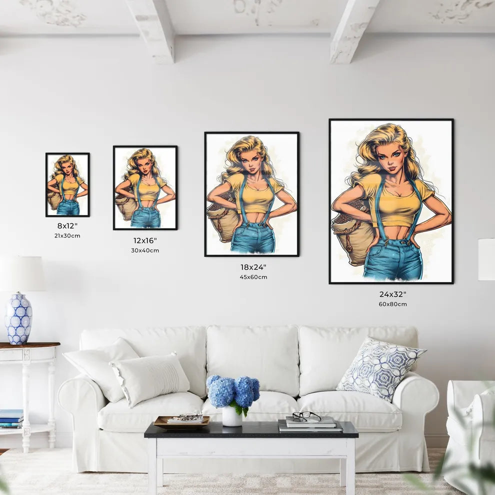 The vintage pin up Coffee girl isolated on w - Kitchen Hangings