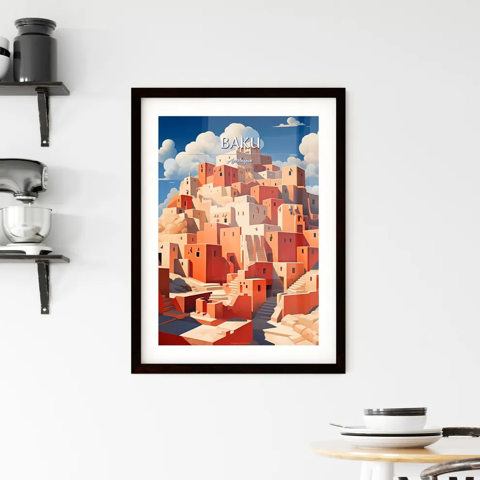 Baku, Azerbaijan - Art print of a painting of a city Custom Print