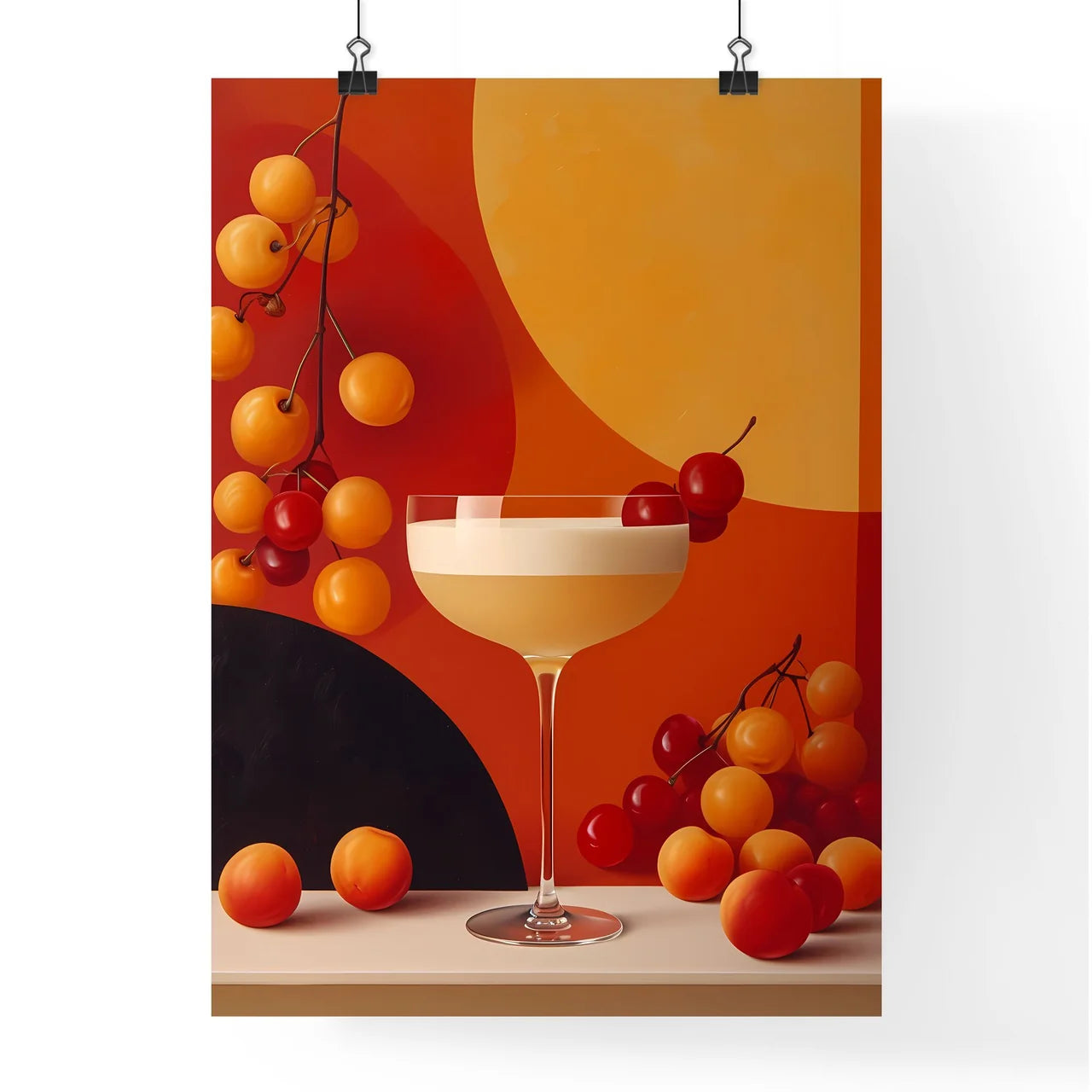 A fruity cocktail radiates hues of yellow -  Poster