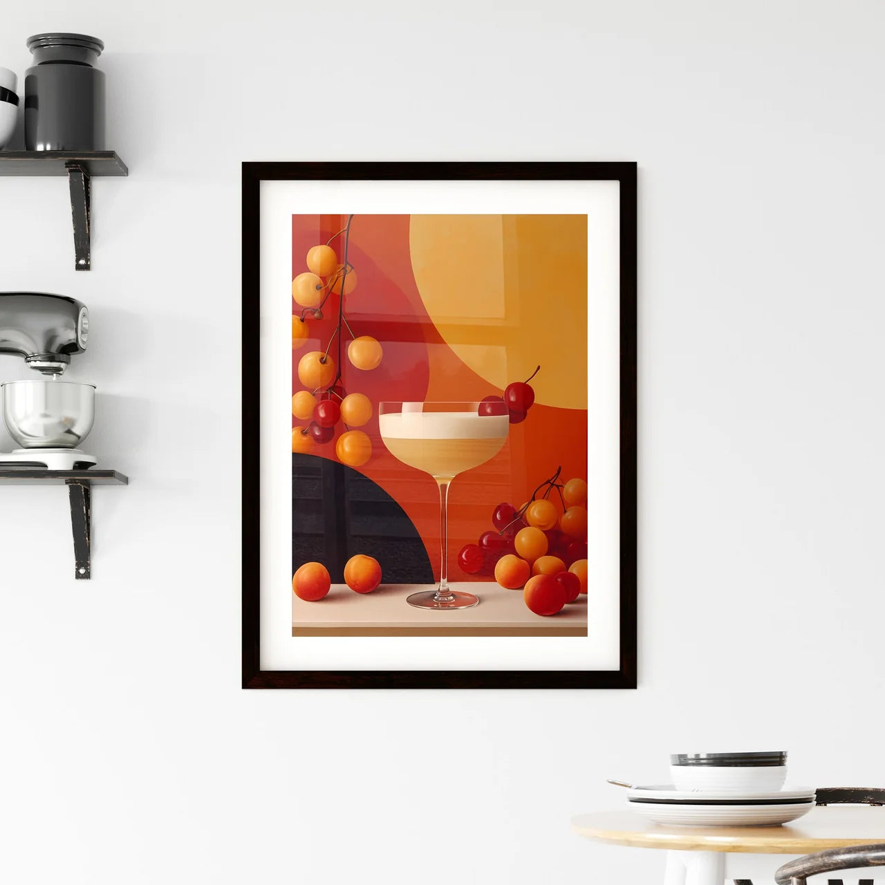 A fruity cocktail radiates hues of yellow -  Framed Print