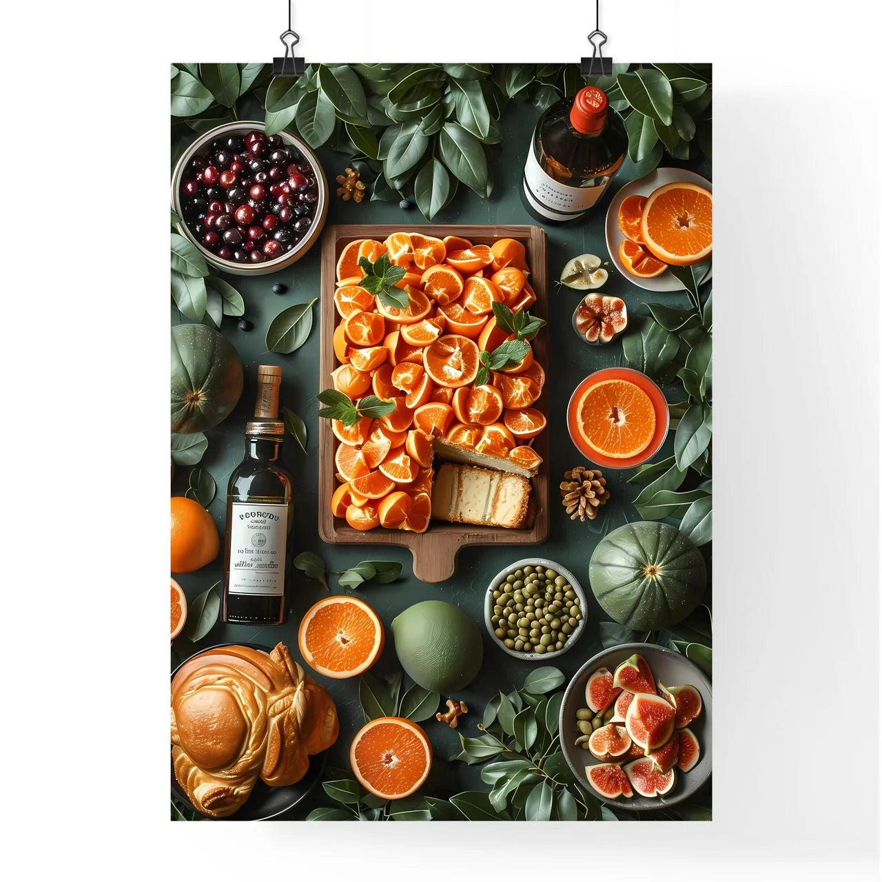 View from above on a laid table Poster