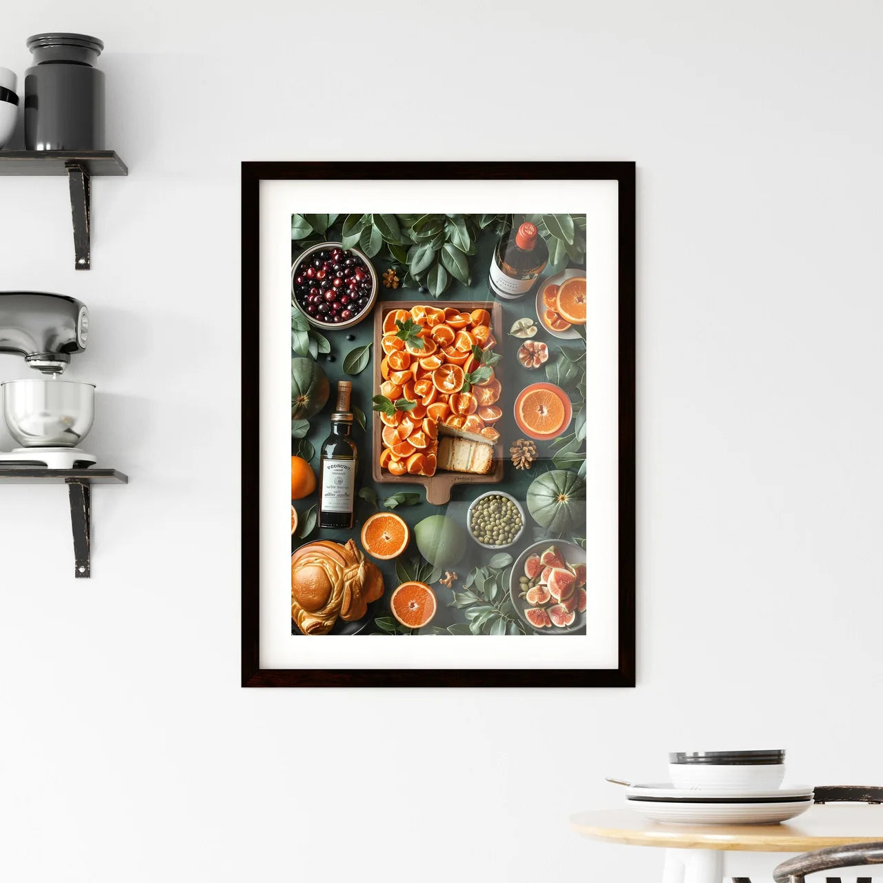 View from above on a laid table Framed Print