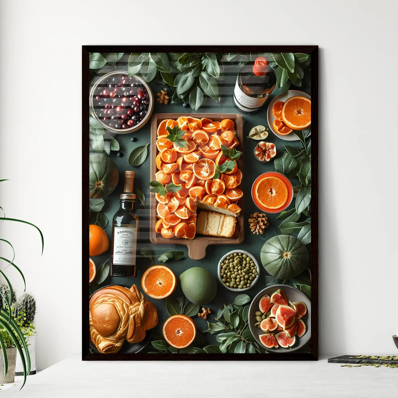 View from above on a laid table - Framed Art Print