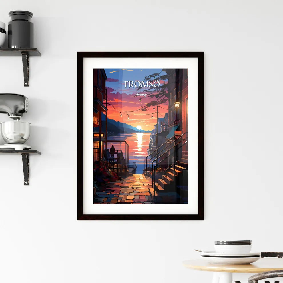 Tromsö, Norway - Art print of a sunset over a river Custom Print