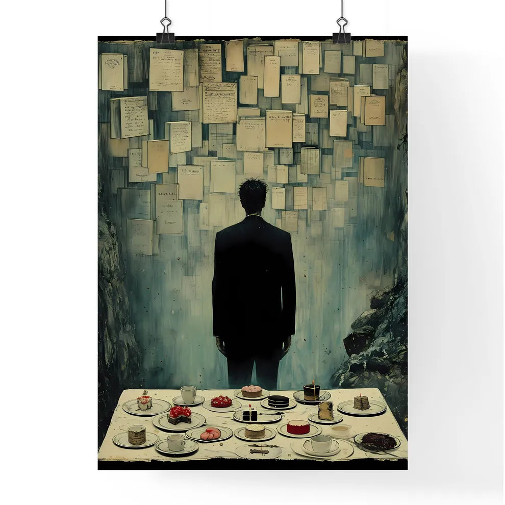 View from above on a laid table Poster