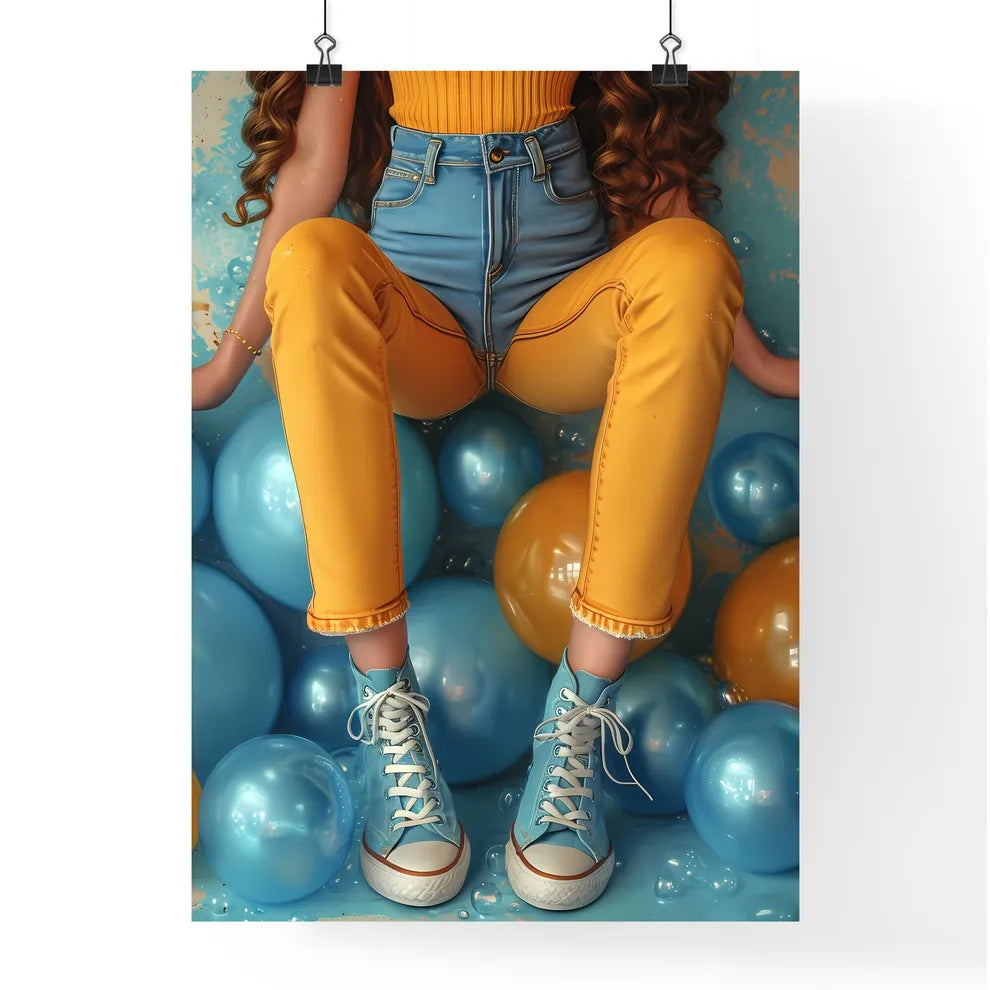 Vintage hipster woman - Art print of a perso Poster