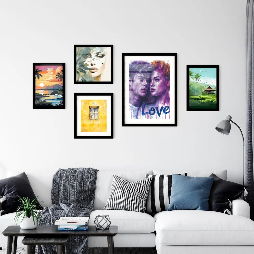 Cute pastel Love illustration - Art print of Wall Art